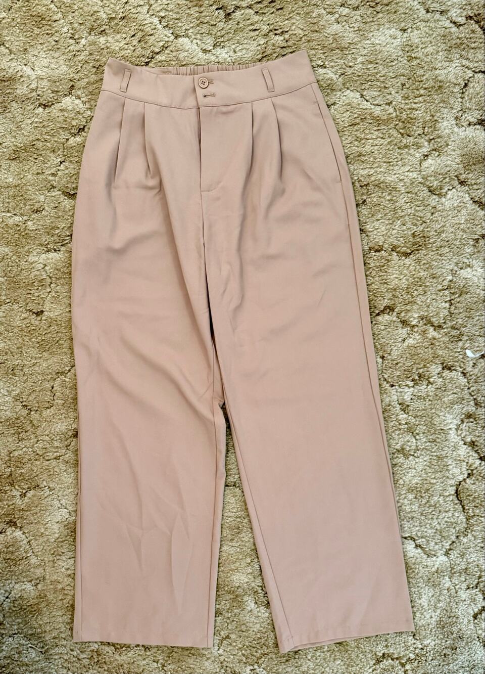 Halara High Waisted Pleated Wide Leg Pants Beige Tan Size Medium Regular